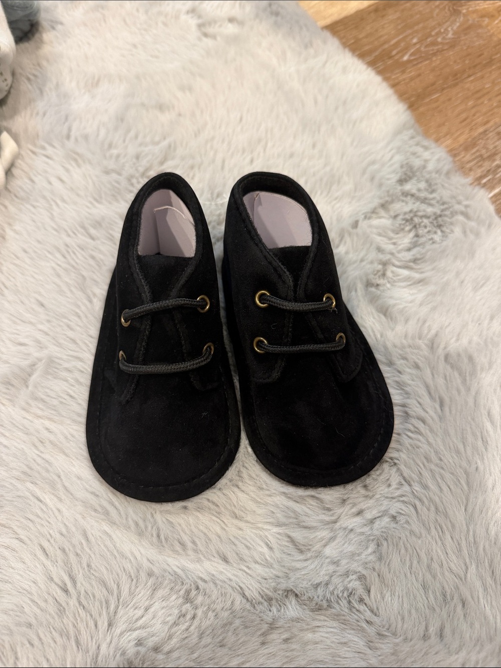 Black faux suede toddler baby Shoes
